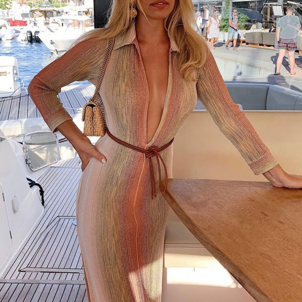 Missoni Mare Metallic Crochet-Knit Midi Dress OPEN TO OFFERS